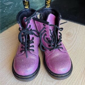 Dr. Martens 1460 8-Eye Glitter Boot - Toddler Pink